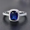 Nieuwe trendy kristal zirkoon verlovingsringen voor vrouwen vrouwelijke S925 zilveren bruiloft sieraden accessoires cadeau mode vrouwen ringen