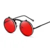2022brand Designer rodada óculos de sol homens mulheres óculos de sol de metal para fêmea masculino vintage flip steampunk