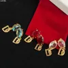 Glanzende transparante diamanten oorbellen Charm Letters Designer Eardrops Vrouwen Clear Crystal Ear Studs Dangler met doos