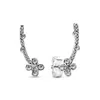 Andy Jewel Authentique Boucles d'oreilles en argent sterling 925 drapées de fleurs à quatre pétales Convient aux bijoux de style européen Pandora 297936CZ