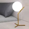 Modern LED Desk Lamp Nordic Glass Ball Table Lighting Bedroom Bedside Round Golden Minimalist Indoor Fixture Home Decor Light H220423