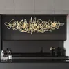 Lâmpadas pendentes pós-moderna luz luxo led restaurante lustre decoração nórdica recepção simples ferro arte barra árvore