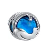 925 Sterling Silver Dangle Charm Blue Night Cat Planet Airplane Beads Bead Fit Pandora Charms Bracelet DIY Jewelry Accessories