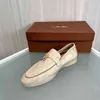 Tasarımcı-Sued Deri Erkek Loro Yürüyüş Ayakkabı Lüks Spor Ayakkabı Nubuck Kilit Tasarımcı Daireler Kayma Elbise Ayakkabı Büyük 220714