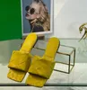 Lido Flache Sandale Damen Designer-Hausschuhe, quadratisch, offene Zehen, niedrige Absätze, gewebter flacher Slipper, lässig elegante Slide-Schuhe