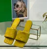 Lido Flat Sandal Женские дизайнерские тапочки Квадратный открытый носок Низкие каблуки Плетеные тапочки на плоской подошве Повседневная элегантная шлепанцы