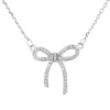 Corean Minority Design Collana Bow Female Short Girl Heart Small Fresh Diamond Collar Chain Ciondolo