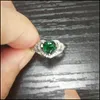 Pierścienie ślubne Biżuteria Sprzedaj słodką prosta moda 925 Sterling Sier Emerlad Pear Cut Cz Women Embagement Band Band Pierścień 117 M2 Drop Deli