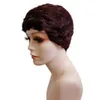 Short pixie cut Wavy Wig Curly Cute Real Retro African Black Wigs for Women Mommy Wig Is Looks Natural machine made lace 99j#