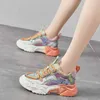 Classic luxury Rainbow bottom daddy shoes girl 2022 spring new color matching versatile casual sneakers women's mesh running walking sport loafers