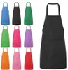 2022 Printable customize LOGO Children Chef Apron set Kitchen Waists 12 Colors Kids Aprons with Chef Hats for Painting Cooking Baking FY3525 0419