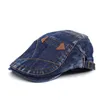 男子夏のバイザーのためのベレー帽のファッションカウボーイハットキャップカジュアルメンズコットンハットフランスフラットユニセックスデニムスボーイカプスベット