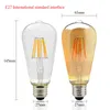 LED Edison Bulb Lamp 8W E27 110V 220V ST64調光ヴィンテージの白熱しているホームウェディングパーティーのためのH220428のためのロマンチックなライト