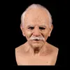 Masks Realistic Human Wrinkle Party Cosplay Scary Old Man Full Head Latex Mask for Halloween Festival 220611