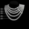 Luxury Designer Cuban Link Chain15mm Micro Pave Prong Cuban Chain Necklaces Fashion Hiphop Full Iced Out Rhinestones Jewelry For Men Women