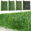 Decorative Flowers & Wreaths Artificial Leaf Net Garden Fence 0.5x1/3M Greenery Panel Faux Ivy Vine Green Wall FenceDecorative
