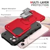 iPhone 14 Pro Max 13 12 Mini 11 XS XR 7 8 Plus Magnetic Ring Holder Shock Proof Armor Kickstand Cover D1 용 하이브리드 갑옷 전화 케이스