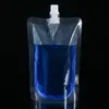 Clear Drink Pouches Bags Stand-up Plastic Drink Packaging Bag Spout Pouch for Beverage Liquid Juice Milk Coffee 500ML