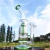 11 "Pipa ad acqua in vetro verde Bong Tubi narghilè Bong Tabacco Fumo Gorgogliatore Tubi di fumo Bottiglie Bong Dab Rig Ciotola 18mm Magazzino USA