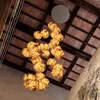 Pendant Lamps Luxury Gold Staircase Chandelier Modern Large Living Room Home Decor Hanging Light Creative Design Umbrella Hotel Indoor Led Lus
