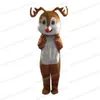 Halloween Elk Mascot Costume Cartoon Rena Tema Personagem Carnival Festival Dresses Fantasia Dresso de Festa de Festa de Tema ao ar livre