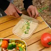 Boîte à bento en acier inoxydable avec planche à découper en bambou, applicable pour le camping, la randonnée, le sac à dos et d'autres activités de plein air (30 oz)