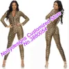 Plus Size 4XL Custom Women Bodycon Jumpsuit Prints Fashion Ladies Party Clothing Fitness Zipper Overalls Costume Drop 220616