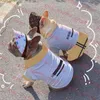 Honden geruite rok bulldog jurk letter logo huisdieren t shirt hondenkleding zomer reizen puppy rokken tops tops