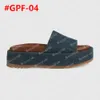 2024 Womens platform designer slide sandal 2.2" height slippers dubble letter beige web Platform sole rubber bottom 623212 6 colors with box and dust bag 36-42 #GPF-01