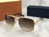 Classic Gold Attitude Sunglasses Square Pilot Sunglasses Sonnenbrille رجالي فاخر مصمم نظارات شمسية ظلال جديدة مع جراب 0259