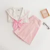 Clothing Sets Uniforms Set 2022 Style Embroidery Japanese Student JK Uniform Sailor Suit Fashion Elegant Summer White Collar Two-pieceClothi