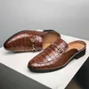 HBP DRES حذاء الجلود الرجال نصف حذاء أسود مسطح مصنوع يدويًا يدويًا نمطًا مريحًا Loafer Loafer Big Oxford 220723