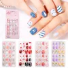 False Nails Kids Full Cover Press On Self Adhesive Nail Christmas Tips Candy Color Fake Art For Children 24Pcs/box Prud22