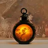 Halloween Party Supplies Jack-O-Lantern gr￤ns￶verskridande New Round Light Portable Night Light Horror Atmosphere Cloth Witch Skull Ornament Props