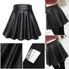 Skirts Nightclub Work Multipurpose Skater Short Skirt Mini High Waist Faux Leather SkirtsSkirts