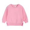 Baby Kinder Designer Kleidung Jungen Plain Mantel Pullover Solide Fleece Hoodie Mädchen Rundhals Outwear Frühling Herbst Thermo Mäntel Jacken Oberbekleidung 9 Farben B7985