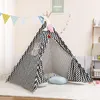 Tents And Shelters Kids Tent Wigwam For Children Portable Cotton Home Tipi Folding Indoor Girls Boys Toy Teepee Original Triangle