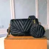 Bolsas de ombro de luxo para mulheres, bolsa de corrente de designer, bolsas de mensageiro de couro, bolsas de mão redondas removíveis, ferragens de ouro vintage M56461, nova onda, MULTI POCHETTE