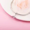 Authentische 925 Sterling Silber Perlen Hantel Herz Baumeln Charms Passend für europäischen Pandora-Stil Schmuck Armbänder Halskette DIY Geschenk für Frauen 799545C01