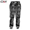 CLJM Fashion Hiphop broek Mens Guard Pants Streetwear Man Black White Totem 3D Printing Punk Style Dropship 5XL 220623