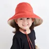 COKK Enfants Seau Chapeau Coréen Adulte Été Pliable Double Face Large Bord Plage Protection UV Crème Solaire Pêcheur Chapeaux Femmes Fille 220506