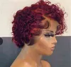 Wigs Synthetic headgear women's short curly hair wine red popular dance wig 220816