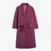 Women's Sleepwear Ladies Winter Warm 3 Layers Quilted Bathrobe Women Cartoon Purple Kimono Bath Robe Bridal Wedding Bridesmaid Robes Dressin