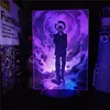 Nattljus jujutsu kaisen gojo satoru lyuikitennkai 3d anime lamp nattljus led färger som ändrar visuell lampara för sovrumsdekoration