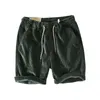 Summer Men's Cotton Corduroy Casual Shorts Khaki Multi-pocket Lace Retro Workwear GA-T102 220507