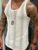 Men Tank Tops Hollow Out Sleeveless Shirts Summer Fashion Mens Clothing Slim Fit Gym Clothes Workout Vest Top Fashion 220614