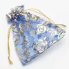 Kleurrijke gouden roos transparante pakketten Drawstring zakje Sachet Organza Gift Bag voor sieraden trouwfeest kralen verpakking