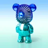 Cube Bear Shaped USB Mini Fan Party Favor Rechargeable Bundles Handheld Electroplating Bears Outdoor Creative Desktop Mute Charging Portable Fan