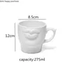 Mugs Black White Three-dimensional Lip Cup Coffee Ceramic With Handle Couple Cups Mug Home Teacup Milk Tea