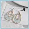 Charm Big Teardrop Frame Inspired Pink Green White Painting Pu Leather Charms Earrings Geometric Women Jewelry Drop Deliv Dhseller2010 Dhanj